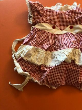 outfit for 22 inch 1961 IDEAL Kissy DOLL vintage 60 ' s red gingham set 2