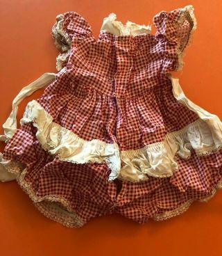 outfit for 22 inch 1961 IDEAL Kissy DOLL vintage 60 ' s red gingham set 3