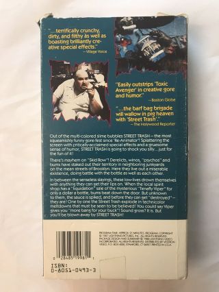 Street Trash VHS Lightning Video Horror Rare Cutbox 3