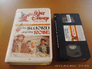 The Sword And The Rose Vintage Disney Vhs Rare Collectible White Clam Shell