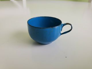 Antique French Blue Teacup Enamelware Child 