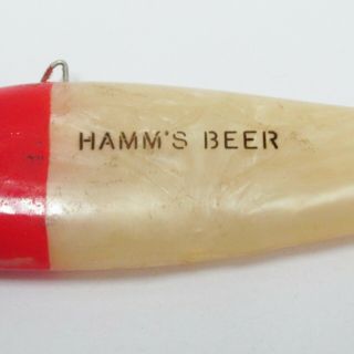 Vintage HAMM ' S BEER Advertising KING Red & White Fish Fishing Lure 2