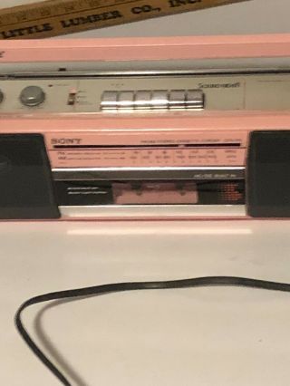 Rare Vintage Pink Sony Sound Rider Cfs - 210 Boom Box Tape Deck Player Radio