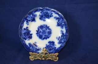 Vintage Antique Flow Blue Waldorf Pattern Plate Wharf Pottery England 8 "
