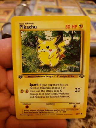 Rare 1st Edition Pikachu Pokemon Jungle Ultra Rare 60/64 1995 Trading Card
