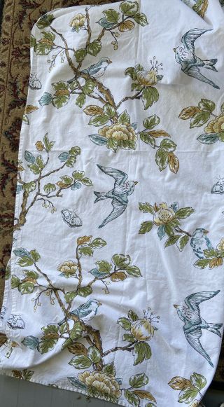Shower Curtain With Birds & Flowering Trees Vintage Look Nwot