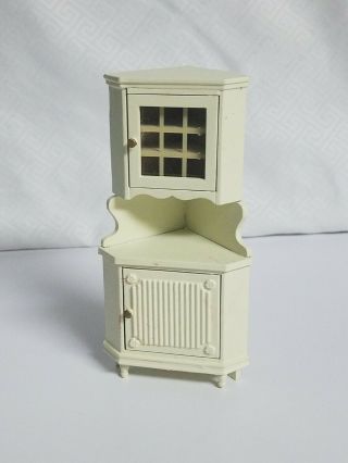 Vintage Lundby Swedish Dollhouse 1970s Corner Hutch / China Cabinet