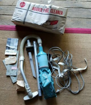 Hoover Pixie Vacuum Vintage Portable Mid Century & Rare Aqua