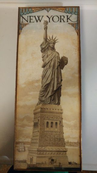 Statue Of Liberty Head Picture 20 " X 8 " Wall Art Decor Ready To Hang Vintage