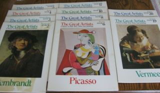 10 Volumes Vintage 1977,  1978 THE GREAT ARTISTS Art Books with Art Prints 2