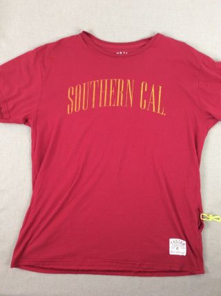 Usc Southern Cal Trojans Retro T Shirt Short Sleeve Red Womens L La Rare
