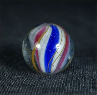 11/16 " Antique Handmade German " Peppermint Solid Core " Swirl Marble
