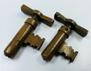 Antique Brass Pocket Door Keys
