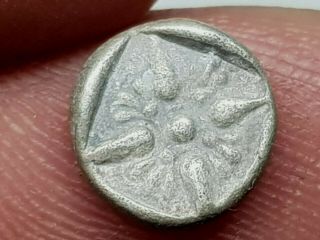 Rare Ancient Greek Silver Coin Of Ionia Miletos 1,  0 Gr 0,  9 Mm