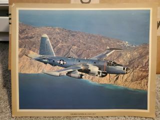 Lockheed Neptune P2v - 7 Us Navy Rare Vintage Color Print