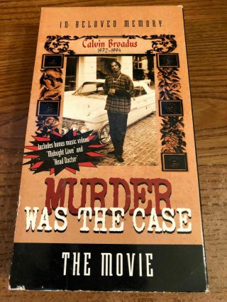 Murder Was The Case Vcr Vhs Tape Movie Ice Cube Nr Rap Rare
