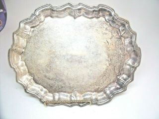 Antique F B Rogers Silver Co.  1883 Silver Plated Baroque 4 Footed Tray 14 1/2 "