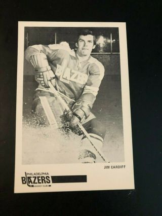 Rare 1972/73 Jim Cardiff Philadelphia Blazers Team Issue Photo Postcard Wha