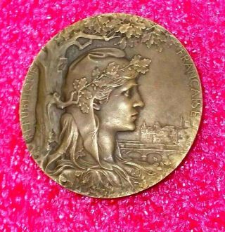 1900 Olympic Paris Rare French Art Nouveau Medal By Chaplain