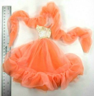 Barbie Vintage 1980 ' s Peaches & Cream Gown w/ Wrap 2