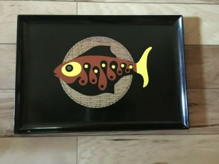 Vintage Couroc Rare Mid Century Fish Tray 18x12.  5 " Made In Usa