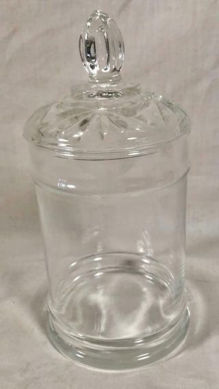 Vintage Hand Blown Clear Glass Apothecary Jar