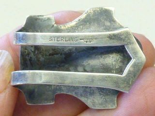 Arts & Crafts Webster Hand Wrought Sterling Silver Napkin Ring Clip Monogram B 2