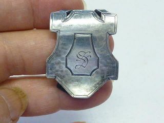 Arts & Crafts Webster Hand Wrought Sterling Silver Napkin Ring Clip Monogram S