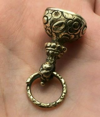 Antique 9ct Rolled Gold Albert Pocket Watch Chain Seal Fob With Split Ring