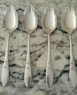 4 Lady Hamilton Community Plate Oval Soup Spoons Silver Plate Flatware 7.  5 "