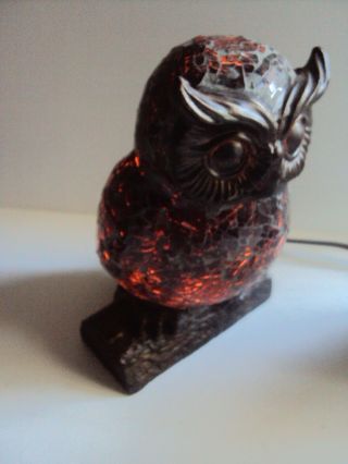 Owl Night Light Lamp Bronze Metal 7 