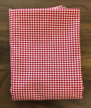 Pottery Barn Kids Red Gingham Window Panel Curtains 64 " L X 44 " W Rare Fabric