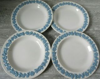 Antique Set Of 4 Wedgwood Blue White Queen 