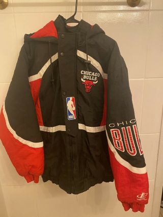 Rare Vintage 90s Chicago Bulls Logo Athletic Jacket Nba Mens Size M