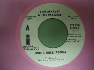 Bob Marley Rare White Label Promo 45 Roots,  Rock,  Reggae (1976)