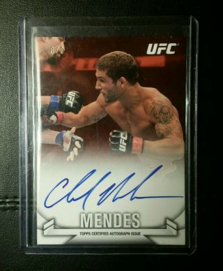 8/8 Chad Mendes Rare Ruby Red Auto Card 2013 Topps Ufc Knockout Mma Autograph