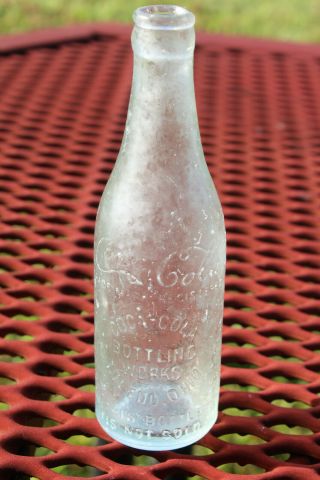 Straight Side Coca Cola Bottle Toledo Ohio OH Circle Slug Shoulder Script Rare 2