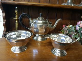 Art Deco Style Epns Sheffield Three Piece Tea Set