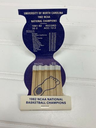 Rare Matchbook 1982 NCAA National Basketball Champions UNC Tarheels Carolina 3