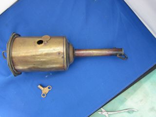 Antique Salter Brass Roasting Jack Spit - Warranted 25 With Key G.  W.  O