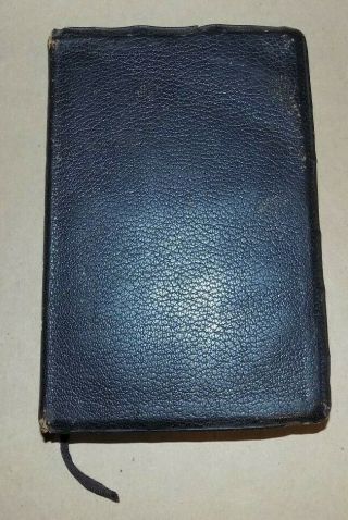 Rare Vintage 1950s Oxford Kjv Black Goatskin Leather Bible