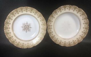Antique Charles Ahrenfeldt Limoges France Porcelain Set Of Two 8 7/8” Bowls 10t