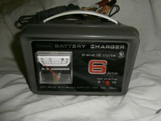 Rare Vintage Sears 6 Amp 6&12 Volt Battery Charger Mdl 608.  71517 Cond.