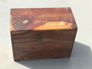 Vintage Wood Recipe Box Dovetail Index Card Holder Trinket Cedar Box Dresser
