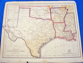 1870 Antique Map Print Of Texas And Indian Territory