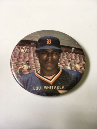 Rare Vintage Lou Whitaker Detroit Tigers Pin Button