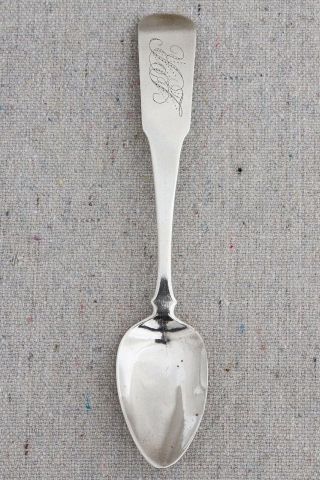 Antique Early Mid 19th C Coin Silver Spoon Jesse Graves Cooperstown Ny Pre - 1847