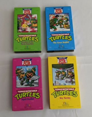 Rare Burger King Kids Club Vhs Teenage Mutant Ninja Turtles Complete Set