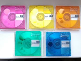 Maxell Colors Md 80 Minidiscs,  Made In Japan,  Very Rare