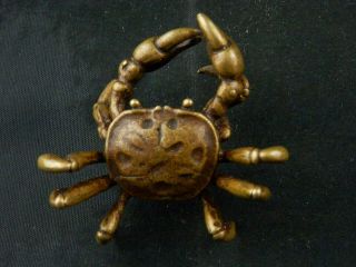 Good Quality Antique Tibetan Brass Hand Made Crab Statue G096